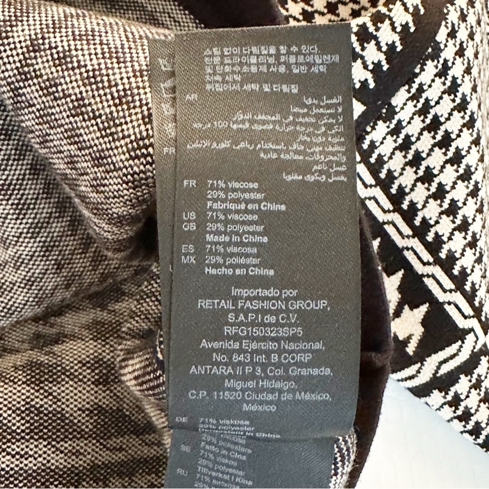 Sandro Jules Houndstooth Cropped Cardigan Black & Cream Size Large - Picture 11 of 13
